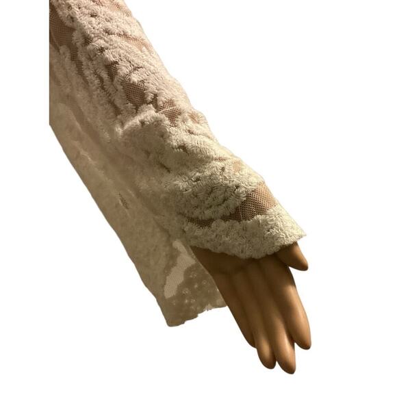 Simply Couture fairy Sheer Long Sleeve Floral Embroidered BohoTop, Womens L - Picture 5 of 10